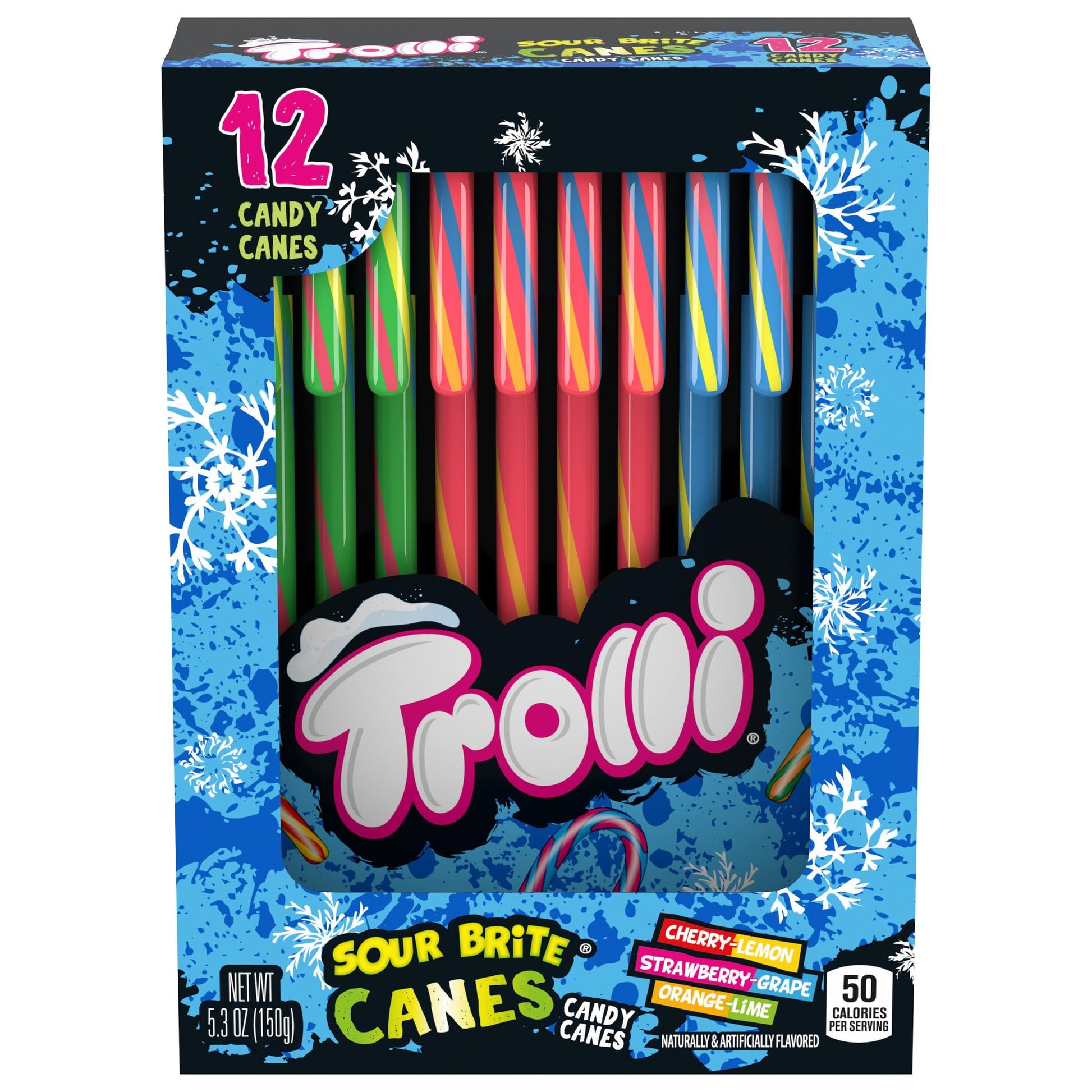 Trolli Sour Brite Candy Canes - 12 Count - Extreme Snacks