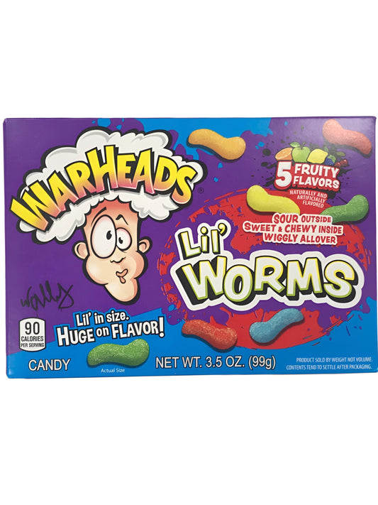 Warheads Lil Worms Theatre Box - 3.5oz - Extreme Snacks