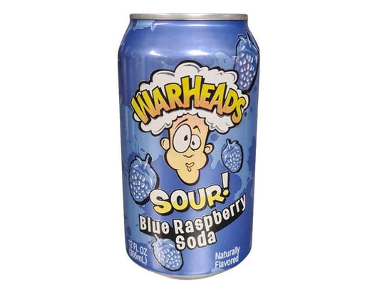 Warheads Sour Blue Raspberry Soda - 355mL - Extreme Snacks