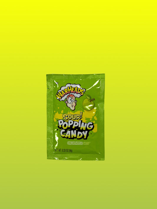 Warheads Sour Popping Candy Green Apple 9G - Extreme Snacks